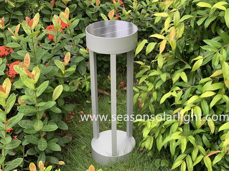 New Round Solar Style LED Lamp Aluminum Outdoor Lighting Solar Garden Lamp with LED Lights