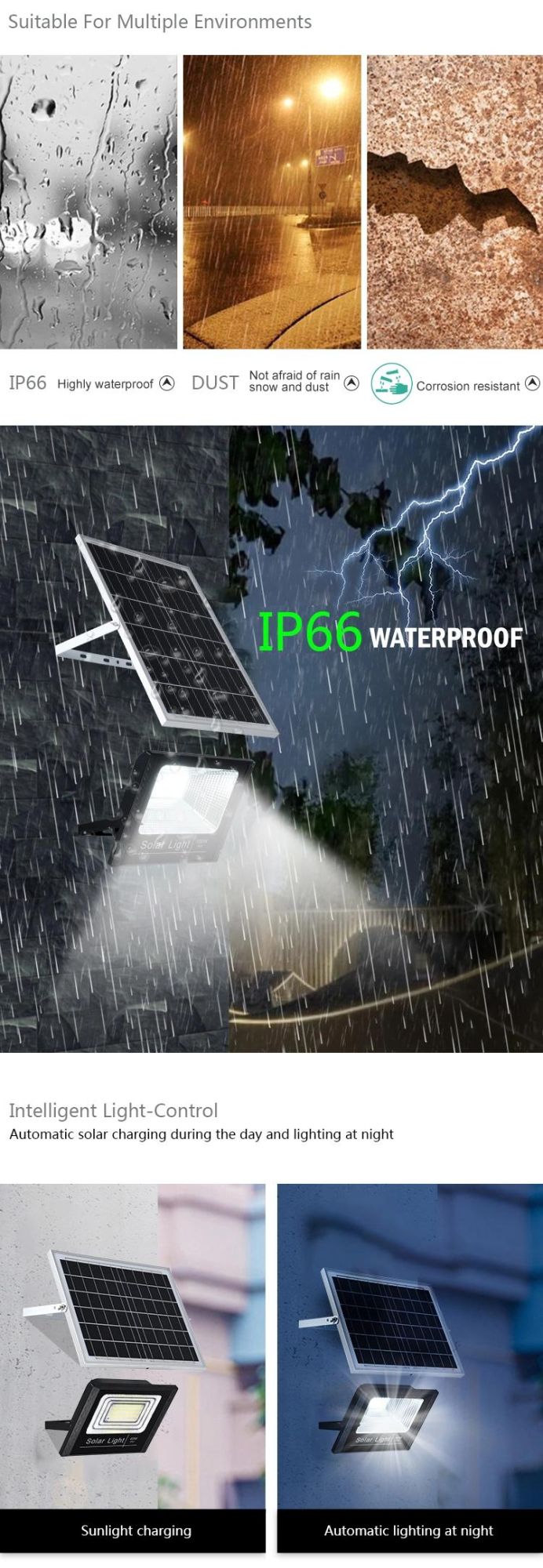 200W IP66 Waterproof Home LED Solar Light PIR Motion Sensor Outdoor Solar Security Wall Light