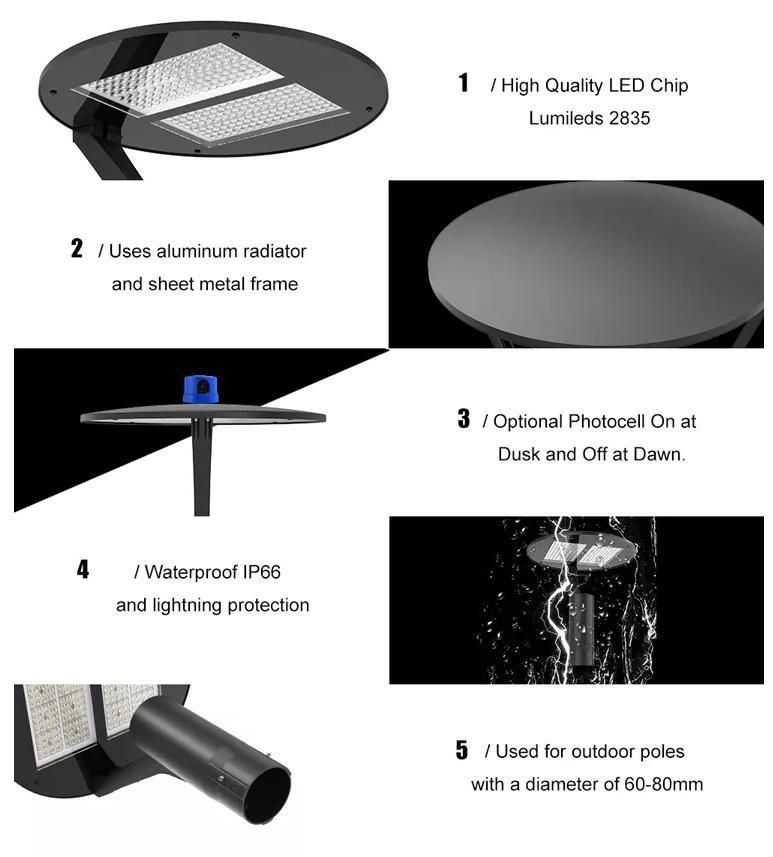 China Manufacturer CE RoHS SAA Lamps Outdoor Lamp Top Pole Light