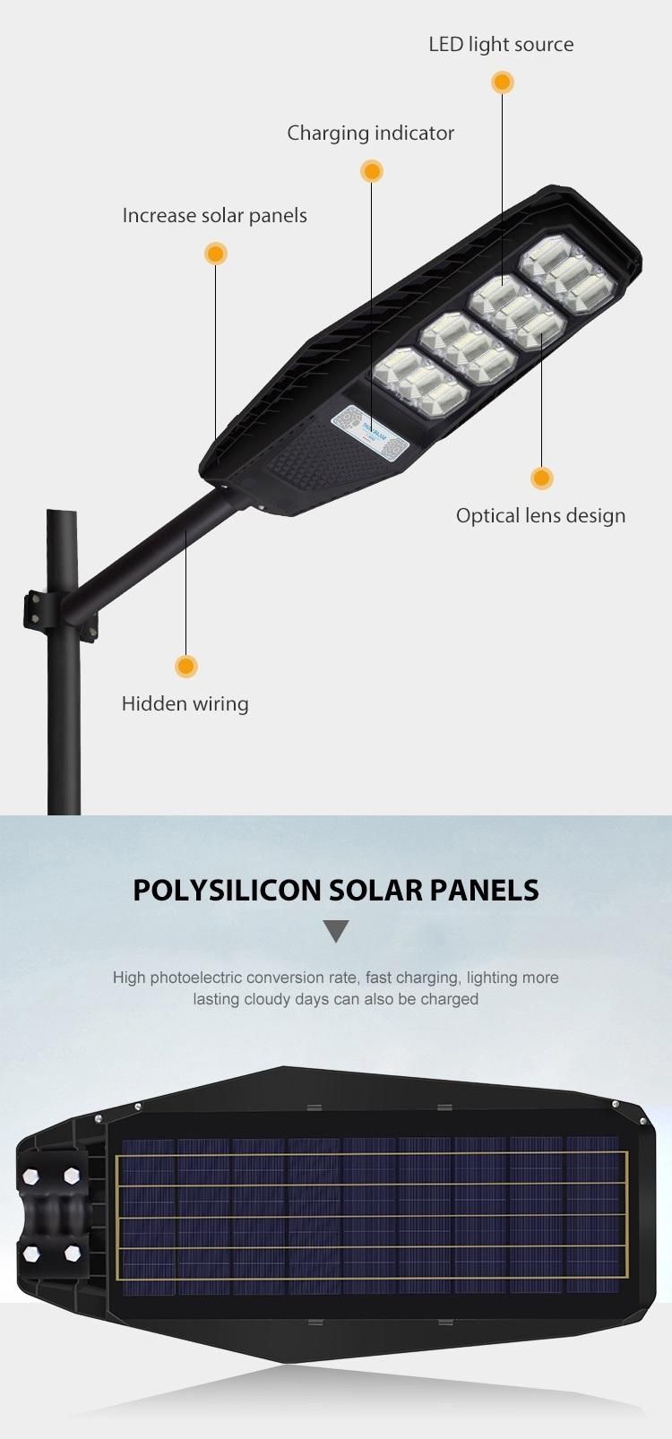 Ukisolar Low Price Integrated Solar Sensor Street Light 100W 200W 300W All in One Solar Street Light with Remote Control