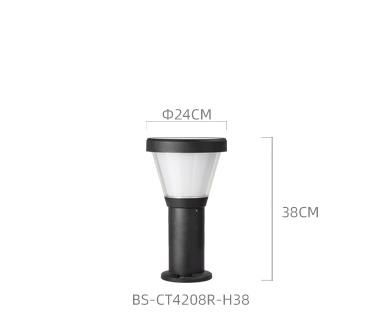 Bspro IP65 Classic Style Aluminum Waterproof Lawn Yard Lamp Outdoor Housing Solar Garden Light