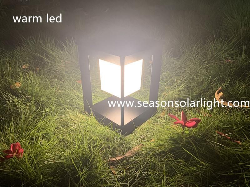 Smart Remote Control Garden Gate Pillar Lighting 5W Outdoor Solar Light Post Lamp with Multi-Color LED Light