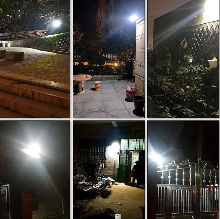 Wall Mounted Outdoor Patio Lamp 100LED Solar Rechargeable Wall Lamp Emitting Light on All Sides Human Body Sensor Lamp