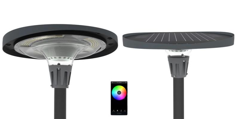 2022 New Outdoor Road Street Garden Pathway Walkway Waterproof UFO Solar Panel LED Lamp with RGB