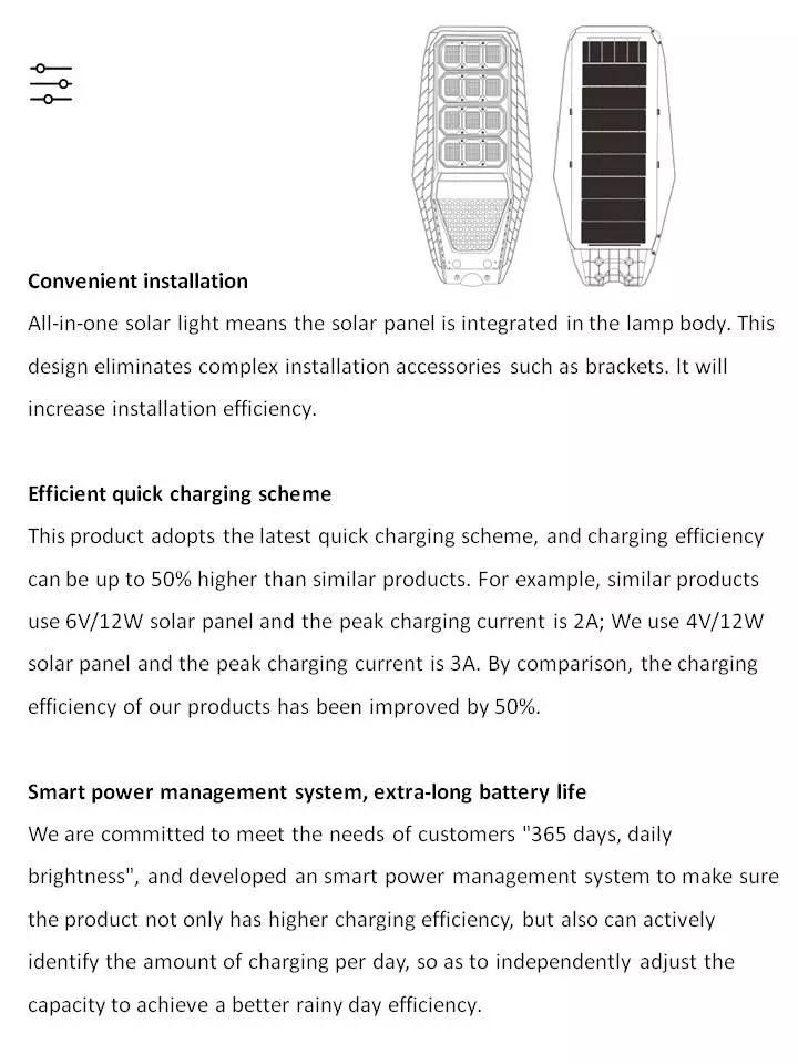 Outdoor Mj-Lh8100 Solar LED Street Light 3.2V/12000mAh