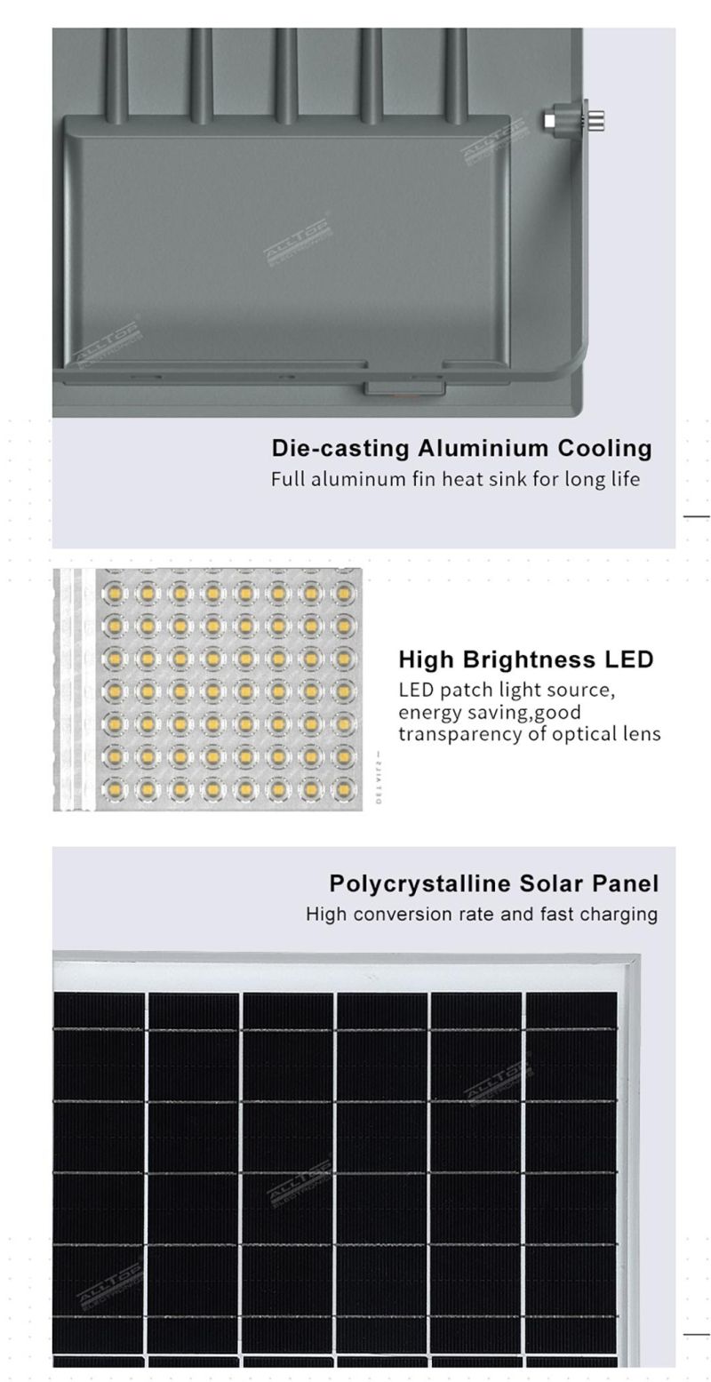 Alltop High Power Aluminum Housing Waterproof IP65 Garden Stadium Solar Outdoor LED Floodlight