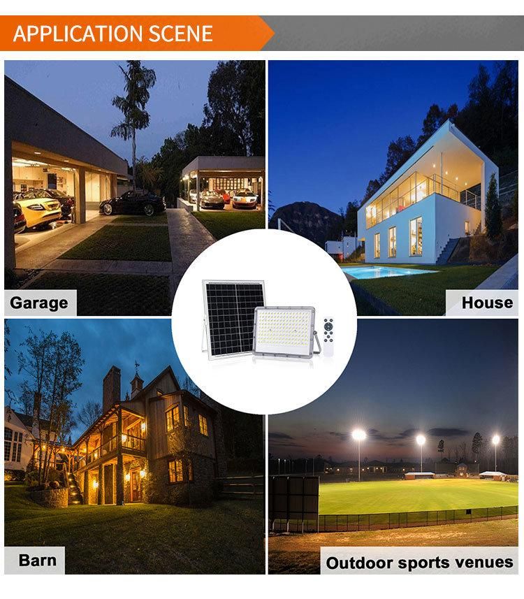 High Power Light IP65 High Lumen New Design Battery Powered LED Factory Direct Sales Solar Flood Light Lights 300 Watt