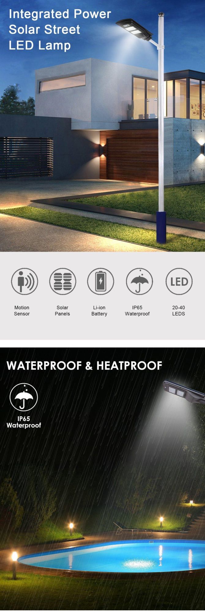 Outdoor All in One Road Lighting LED Solar Street Light