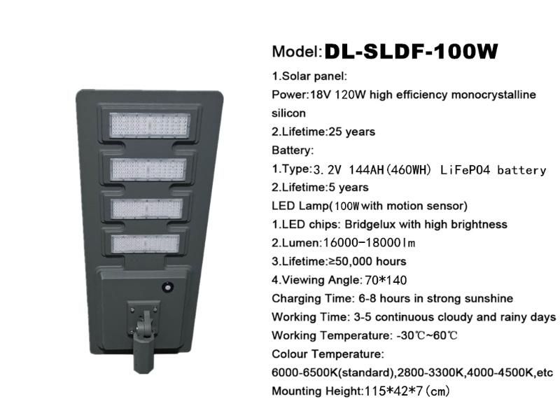 100W LED Flood Light Outdoor All in One Solar Street Light LED Solar Lights for Garden/Street