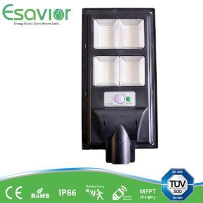 Esavior Solar Powered 60W All in One LED Solar Street Light for Residential/Pathway/Roadway/Garden/Wall Lighting