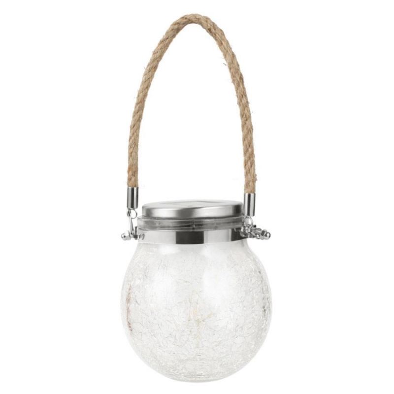 Hanging Solar Lights Christmas Yard Decoration, Solar Lanterns LED Solar Crackle Globe Hanging Waterproof Solar Flower Lights, Warm Light Wyz19765