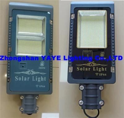 Yaye 18 Hot Sell Waterproof SMD 200W/300W LED Outdoor Solar Street/Road/Garden Light with Panel and Lithium Battery