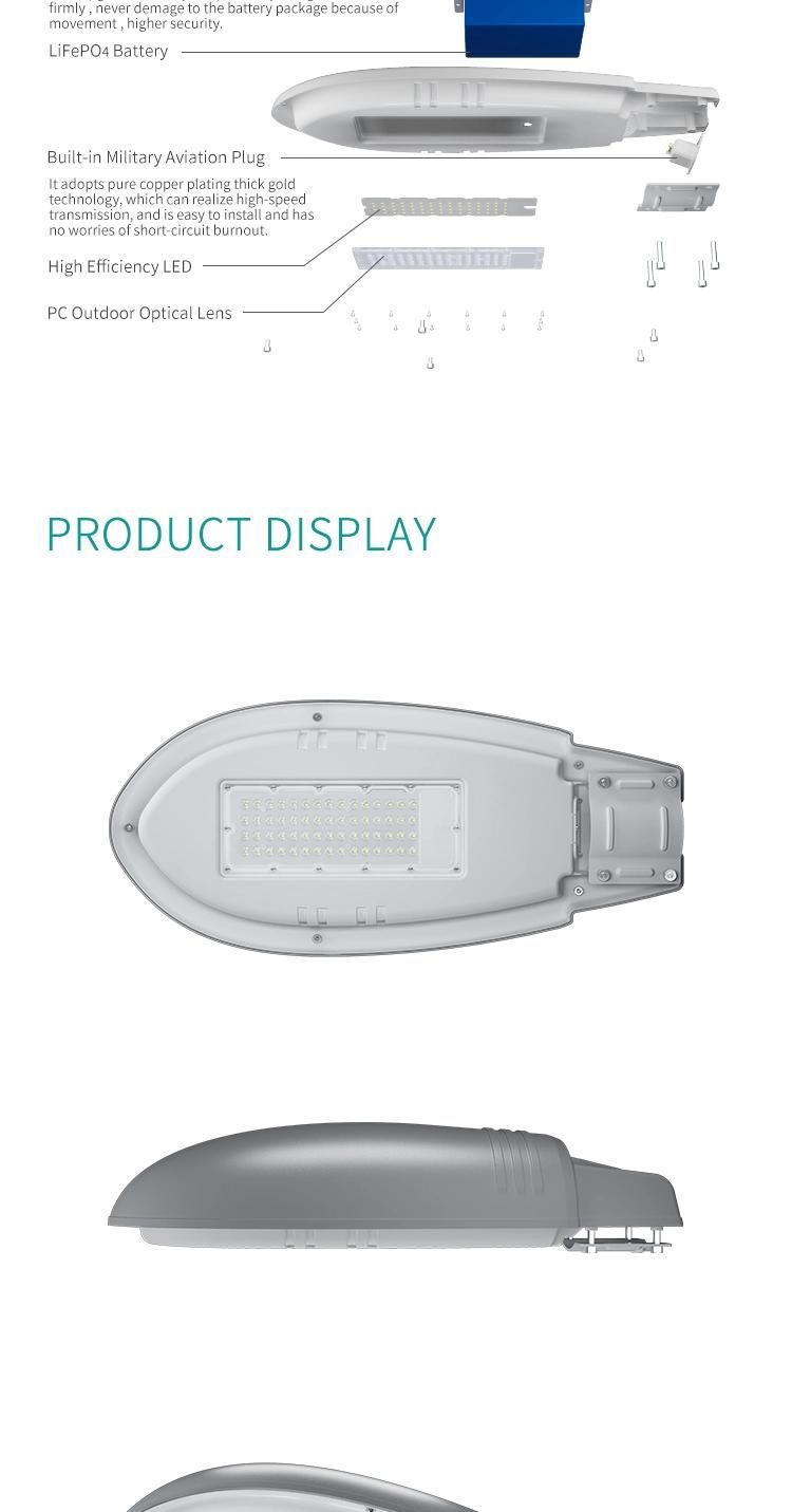 Certificated Hot Sale 70W IP65 Outdoor LED Solar Street Light with LiFePO4 Battery