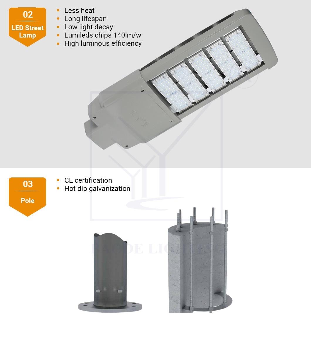 30/50/60/100W 6m Steel Pole LED Solar Street Light (BDLed015)