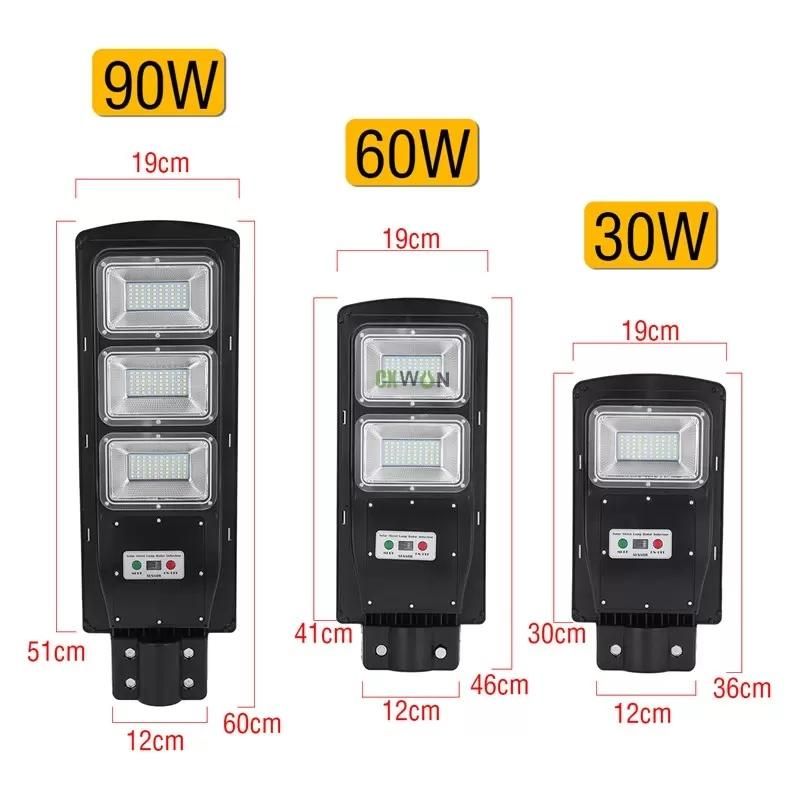 Remote Control IP67 Waterproof Solar Street Lamp 30W 60W 90W