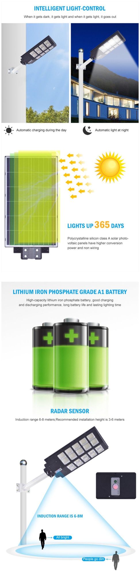 Hot Products 300W 400W 500W Solar Street Lights Pathway Light