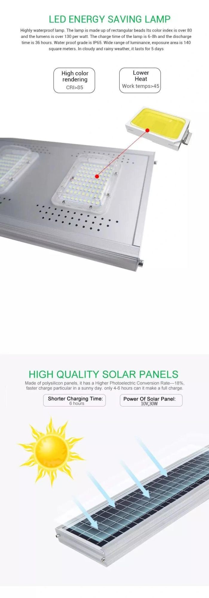 High Power Water Proof Outdoor IP65 with PIR Sensor 50W 100W 150W All in One Solar LED Street Light