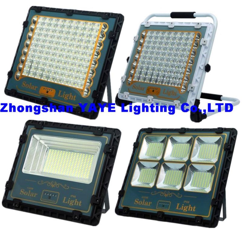 Yaye 2021 Hot Sale Outdoor Solar Waterproof IP66 LED Lighting 100W/200W/300W LED Lamp LED Solar Floodlight