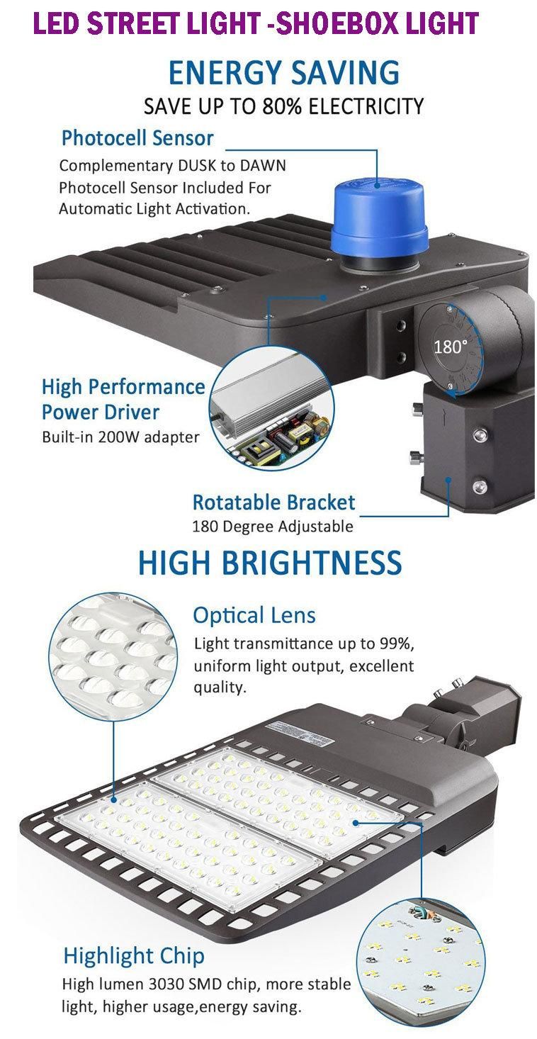 Outdoor Public LED Street Light for Commercial and Residential Parking Lots Bike Paths Walkways Courtyard Light Projector