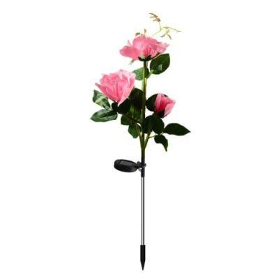 Waterproof LED Solar Rose Stake Light Outdoor Flower Stake Light Patio Pathway Garden Decor Wyz19672