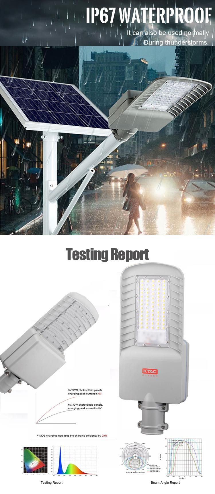 Outdoor Solar Street Lamp Aluminum Remote Control Waterproof Solar Powered LED Street Light