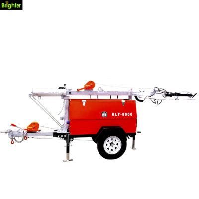 Road Repair Mobile Tower Light with Kubota Yanmar or Kohler Powrer