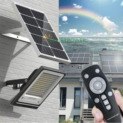 Solar Powered Flood LED Light Outdoor Garden Yard Lighting with Remote Control Flood Light