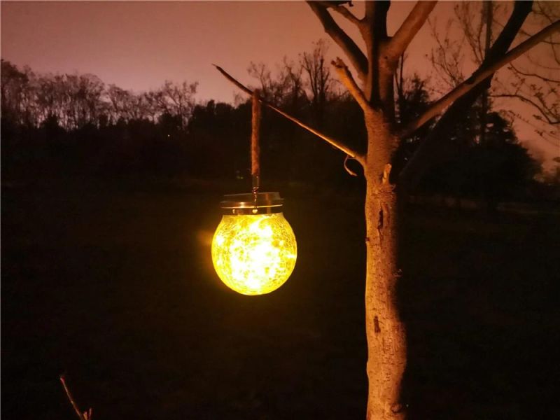 30LED Outdoor Hanging Solar Power Jar Light with Warm White for Christmas Holiday Garden Patio