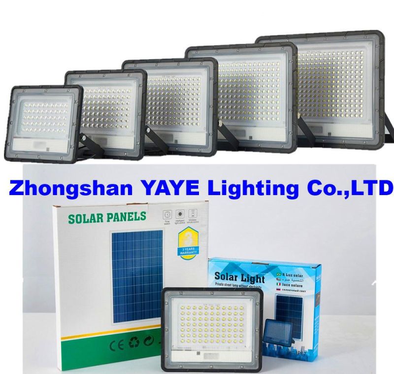 Yaye Hottest Sell High Quality Low Price Waterproof Outdoor 50W LED Solar Flood Garden Lights with Available Watt: 50W/80W/100W/150W/200W/300W Stock