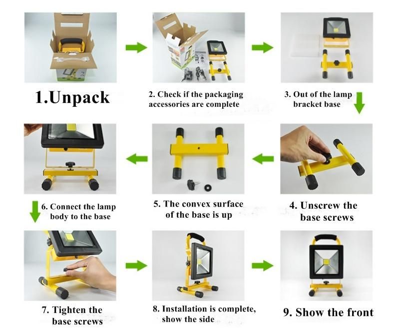 LED Outdoor Lighting 10W20W30W50W100W Car Charging Portable Flood Light