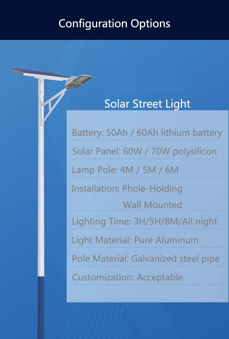 Outdoor Solar Street Lamp Aluminum Remote Control Waterproof Solar Powered LED Street Light