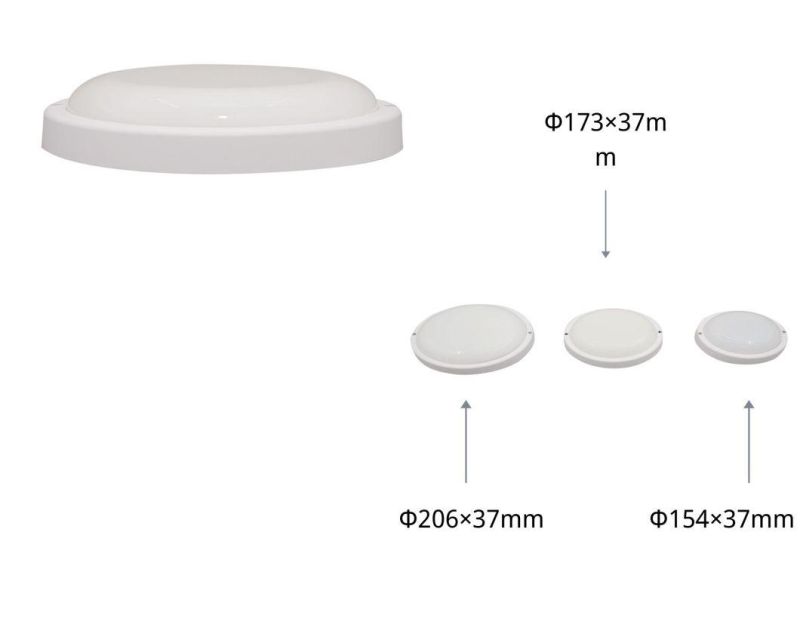 Outdoor Light IP65 Moisture-Proof Lamps LED Waterproof Bulkhead Light White Round 15W with CE RoHS Certificate