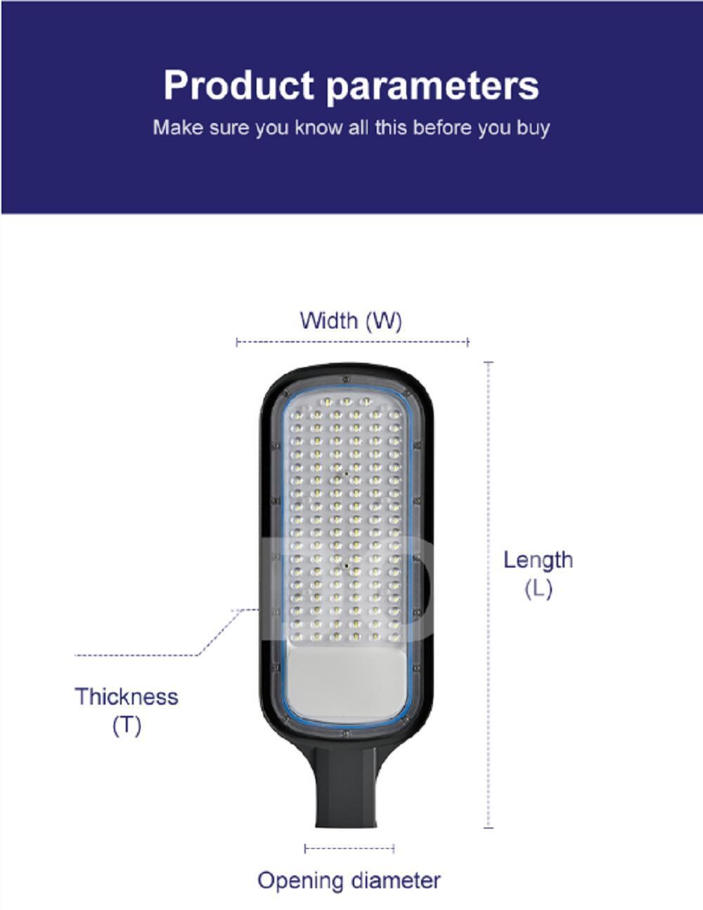 Outdoor 100W-200W Dimmable 6500K LED Street Light