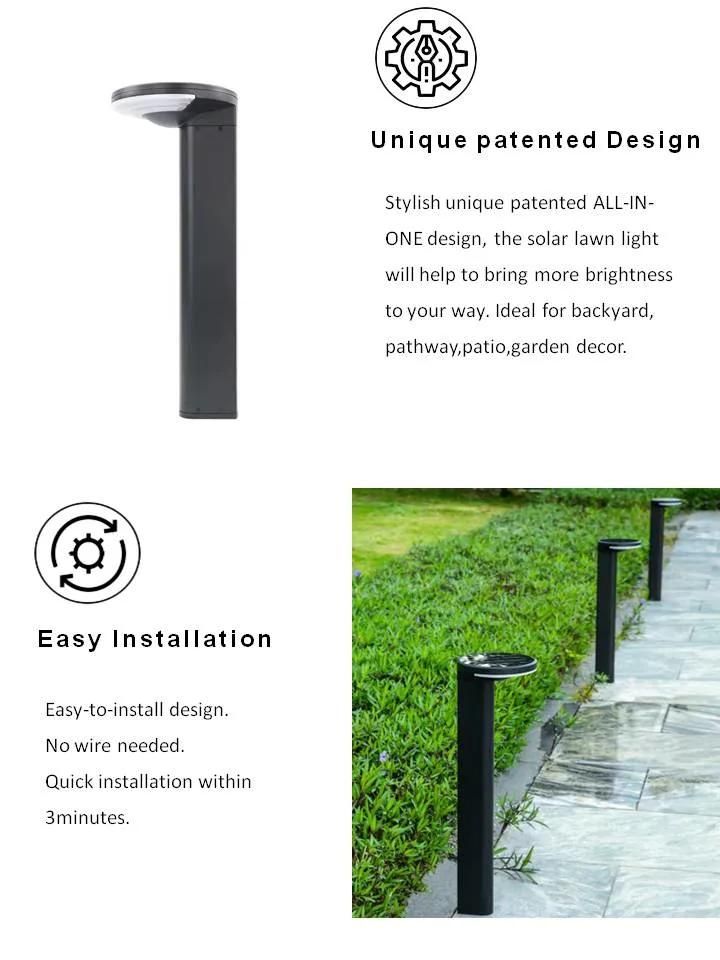 High Quality 5watt Solar Lawn Lamp Waterproof IP65 Outdoor LED Solar Garden Light