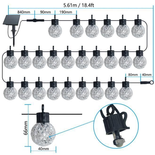 2021 Festival New Music RGB Chain Rice Night Gift Garden Party Outside Bar Solar String Light