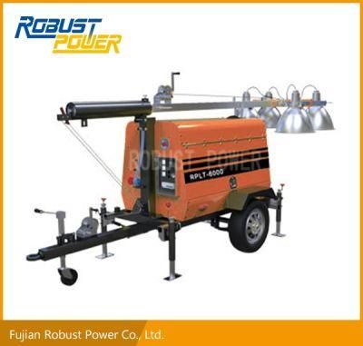 Mobile Light Tower with Silent Diesel Generator