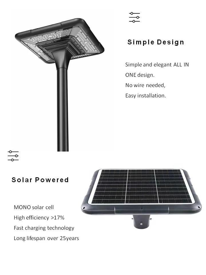 Factory Supply 50W High Lumen Outdoor UFO Solar Panel LED Lights