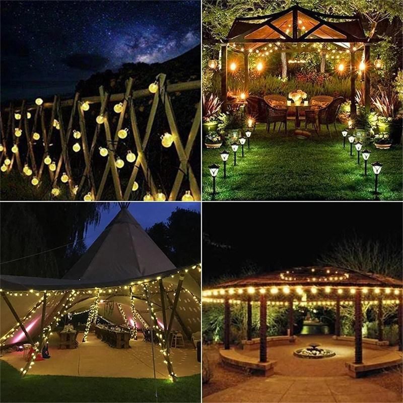 Outdoor Waterproof Landcape LED Solar String Lights for Christmas Holiday Wedding Party Patio Fence Decor