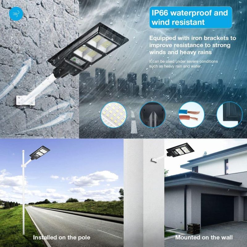 Pack Solar Street Light, 4000lm LED Solar Power Street Lamp Outdoor Dusk to Dawn for Parking Lot, Yard, Garage and Garden