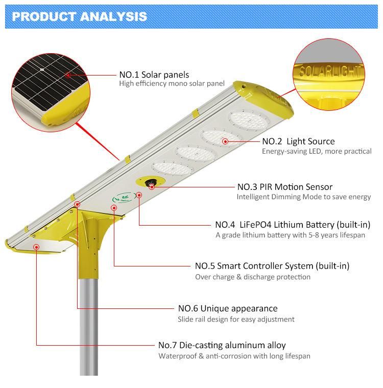 Outdoor LED Light 100W 5050 LED Chips Solar Street Light