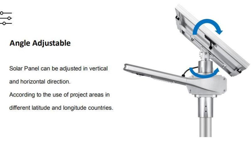 Outdoor 80W Sensor Aluminium Stand Alone DC LED Adjustable Angle All in One Solar Panel Street Light