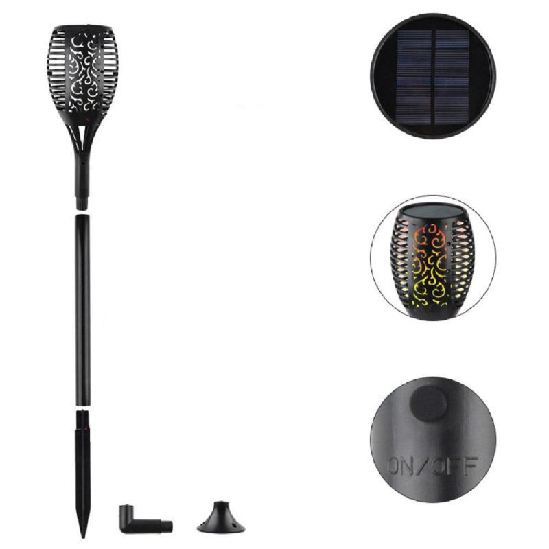 Garden LED Solar Flickering Flame Stake Torch Light Outdoor Lawn Art Decor Solar Lamp Decoration Wyz17320