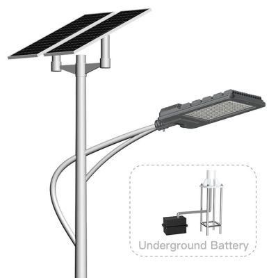 Anti-Theft Underground Battery 80W Solar Street Light with 9 Meters Light Pole