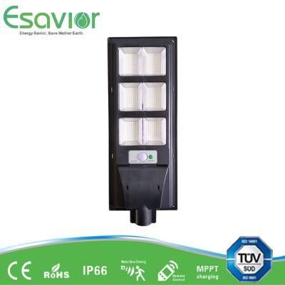 90W All in One Integrated Motion Sensor LED Solar Street Light 14, 400 Lumen for Residential, Landscape, Road, Hotel, Garden