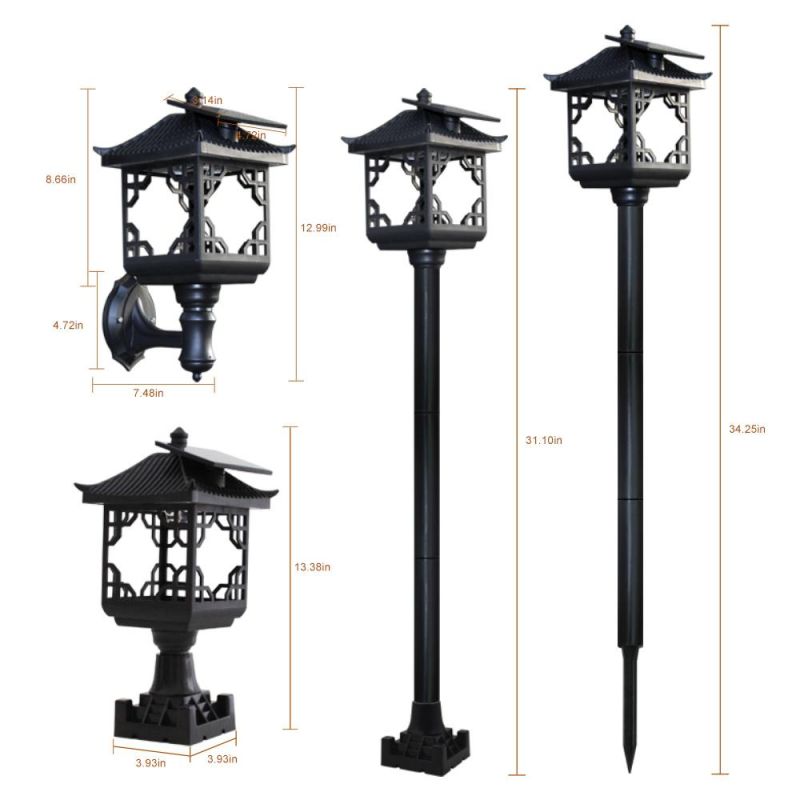 Solar Wall Lights Outdoor, Garden Decorative Fence Post Lights for Patio, Pathway, Pool, Backyard, Black Birds, Post Light