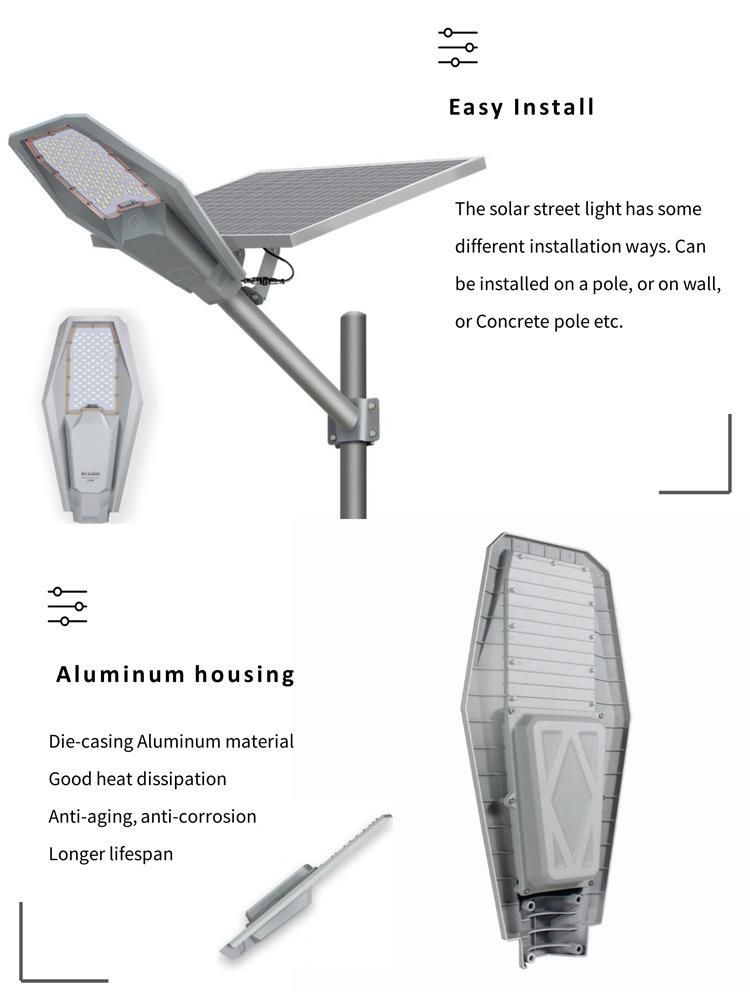 Civil Use Community Pathway Lighting LED 200W Solar Street Lamp