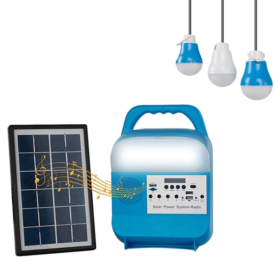 5W*3PCS 6000mAh Portable Solar Bulbs Outdoor Solar Lighting System