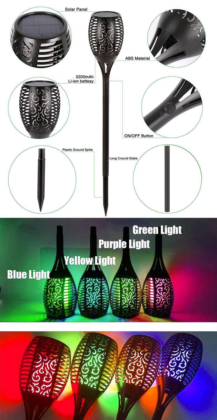 Solar Path Garden Flickering Outdoor LED Torches Light