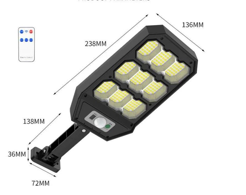 Motion Sensor Outdoor Light Waterproof Garden Yard Lawn Flood Street Mount 279LEDs ABS Solar Wall Lamp