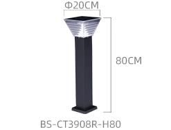 Bspro Modern Outdoor Powered Lamp Aluminum Waterproof LED Pillar Lights Solar Decoration Garden Light